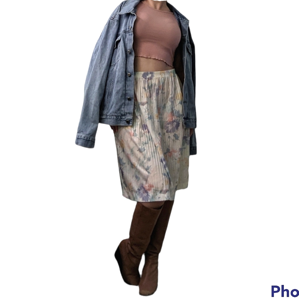Vintage 80s Pastel Floral Skirt